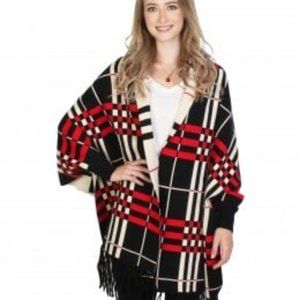 Cherie Bliss Reversible Open Front Cardigan Cape